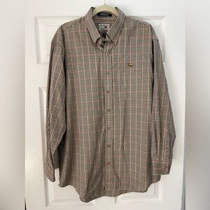 Men's Perlis Gingham Game Day wrinkle free Sport Shirt - Black and Gold